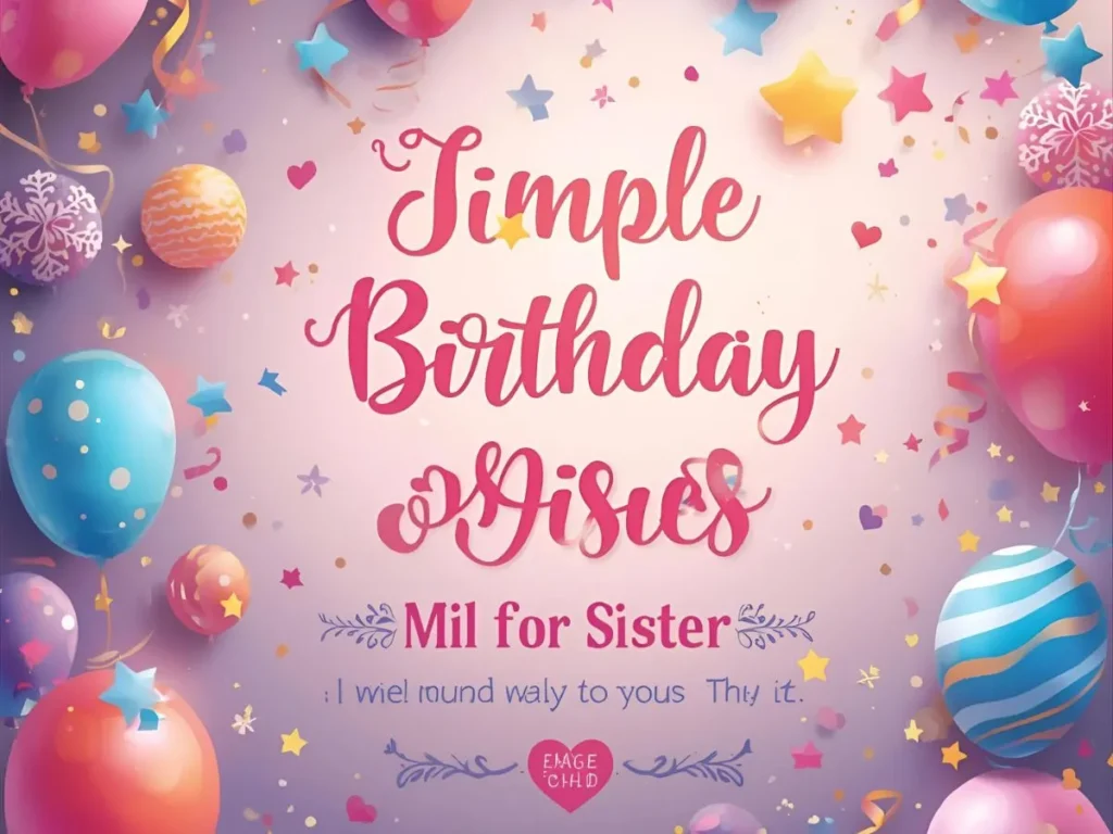 Simple Birthday Wishes for Sister