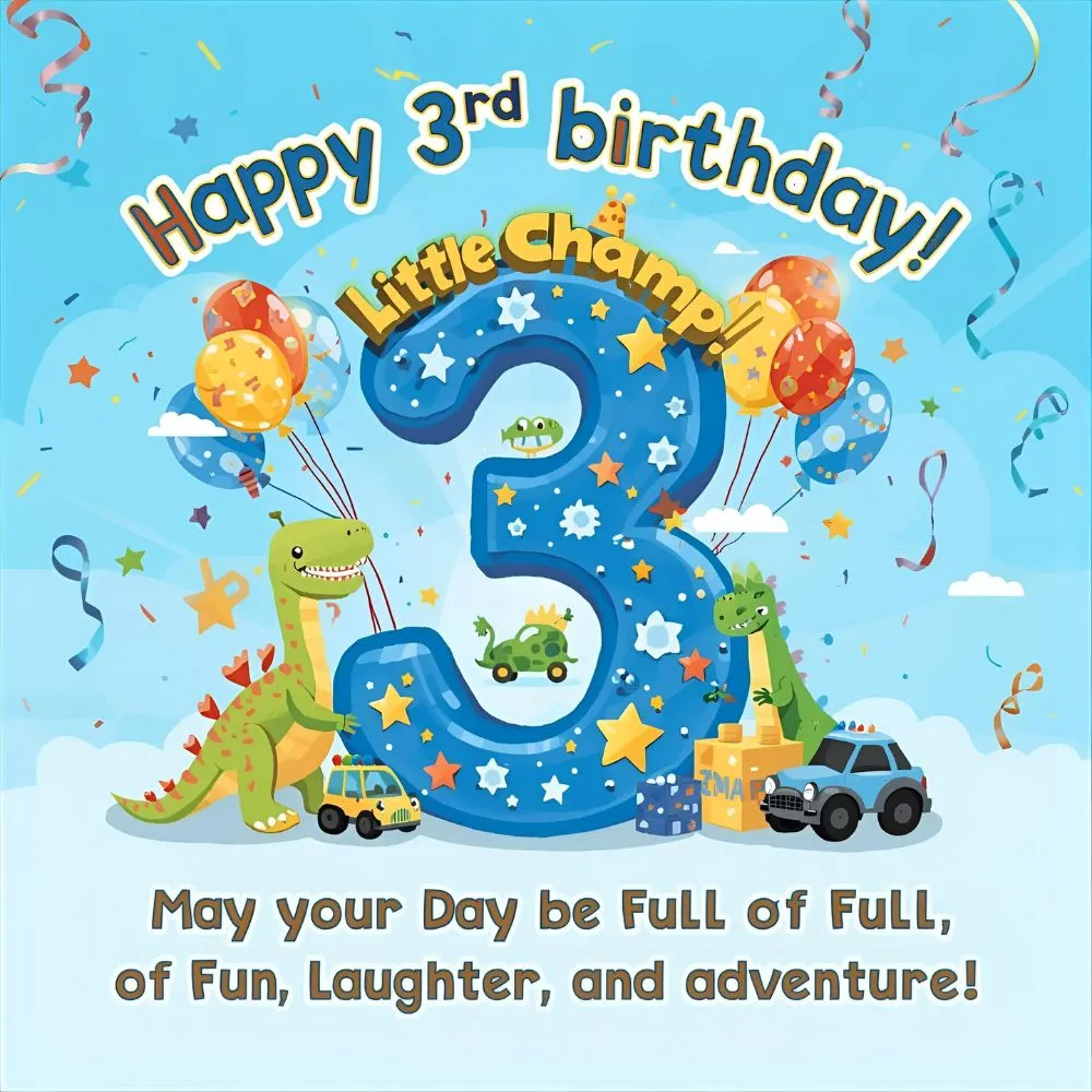 3rd Birthday Quotes for Boy 🎂👦
