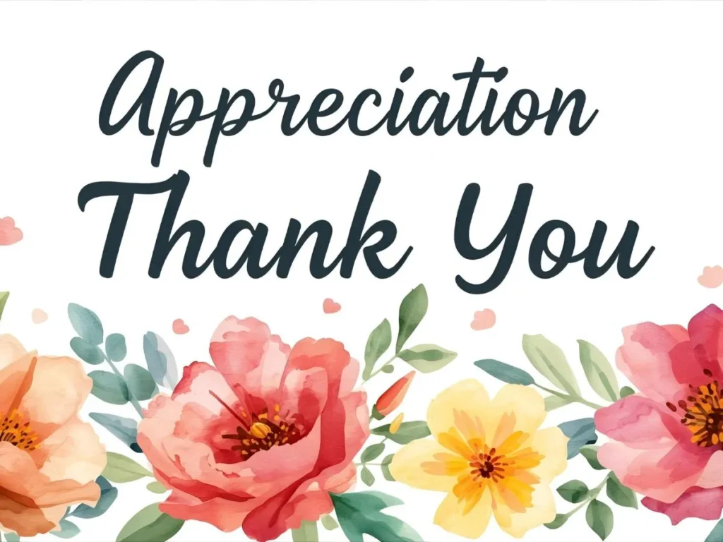 Appreciation Thank You Wishes