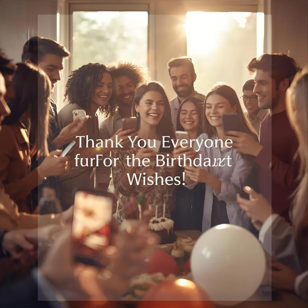 Everyone Status Thank You for Birthday Wishes
