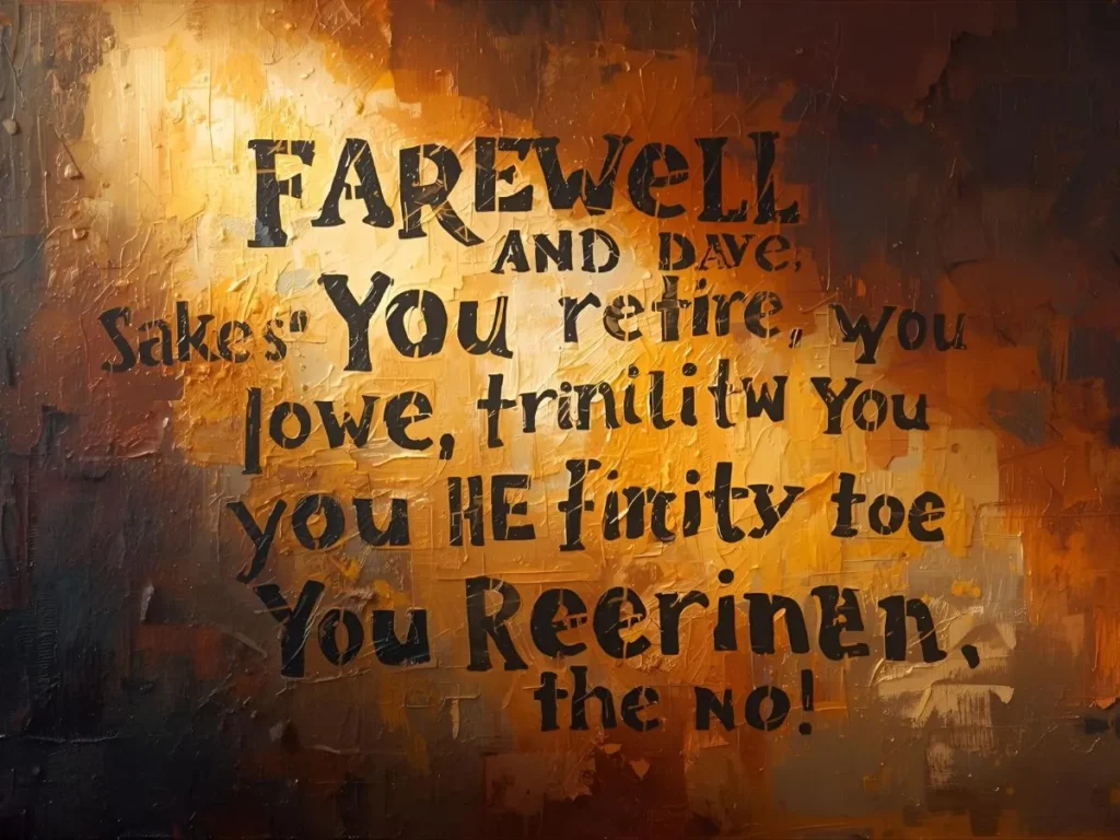 Farewell Message for Retiree