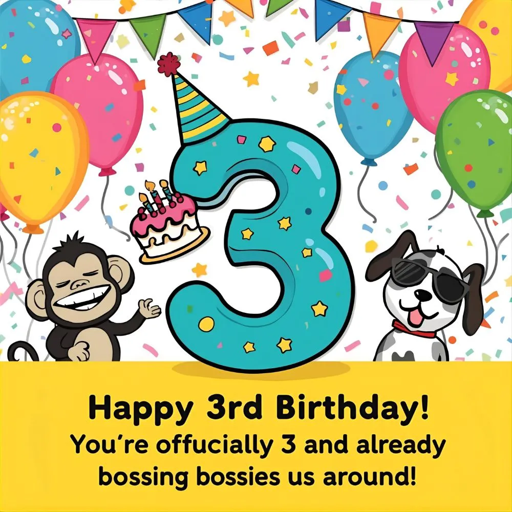 Funny 3rd Birthday Quotes 😂🎈