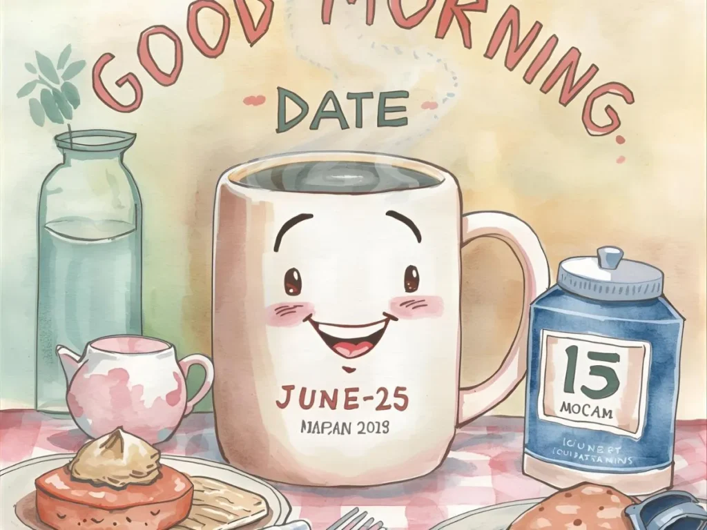 Funny Good Morning with Date and Day