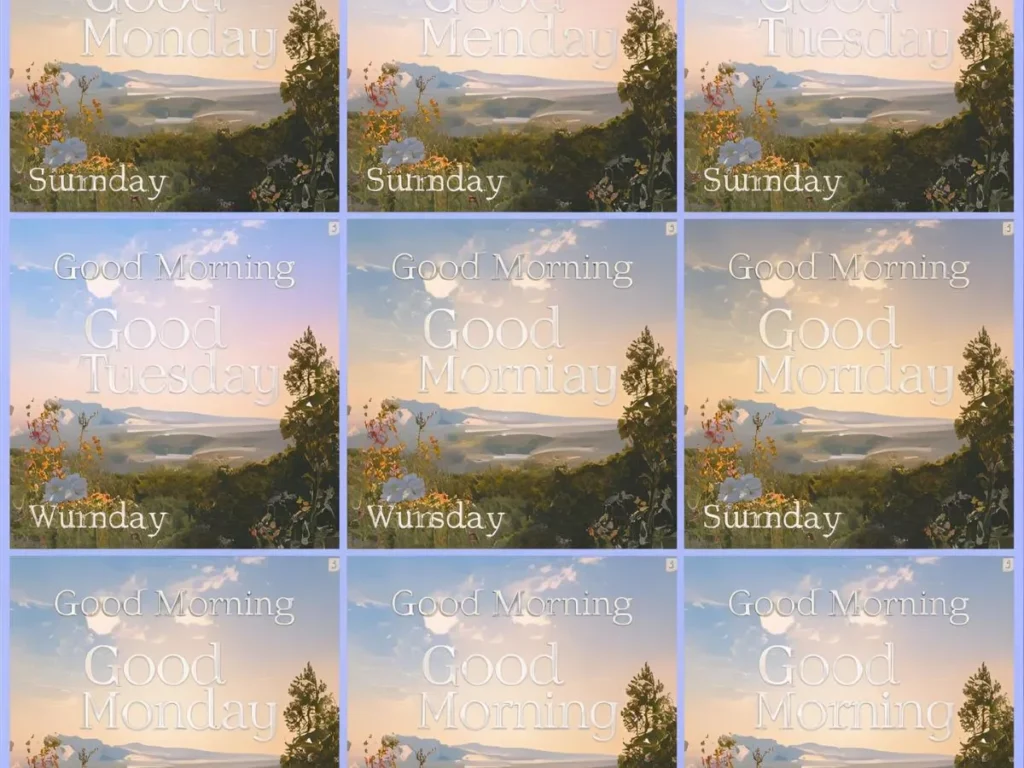 Good Morning Days of the Week Images