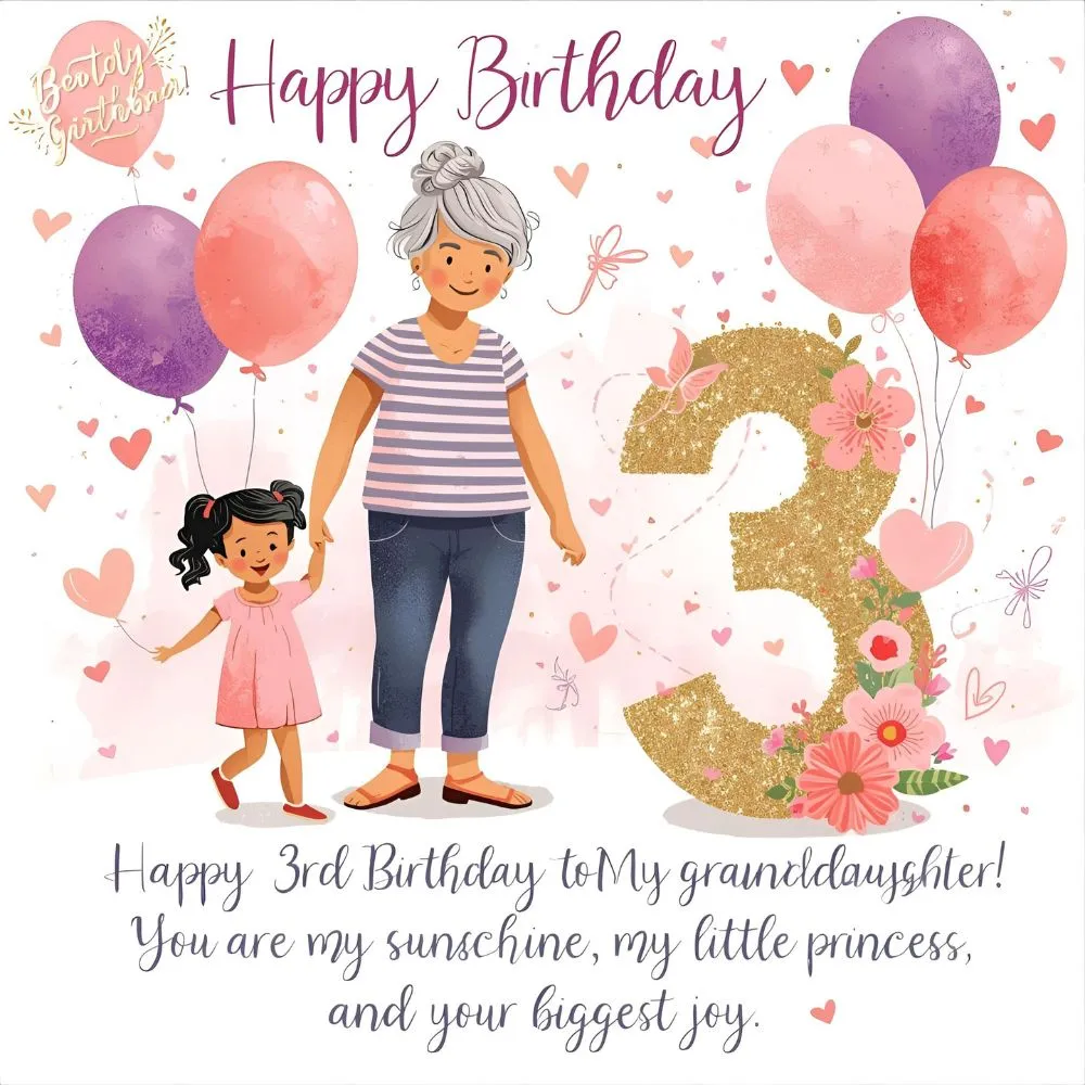 Granddaughter 3rd Birthday Quotes 💖👧