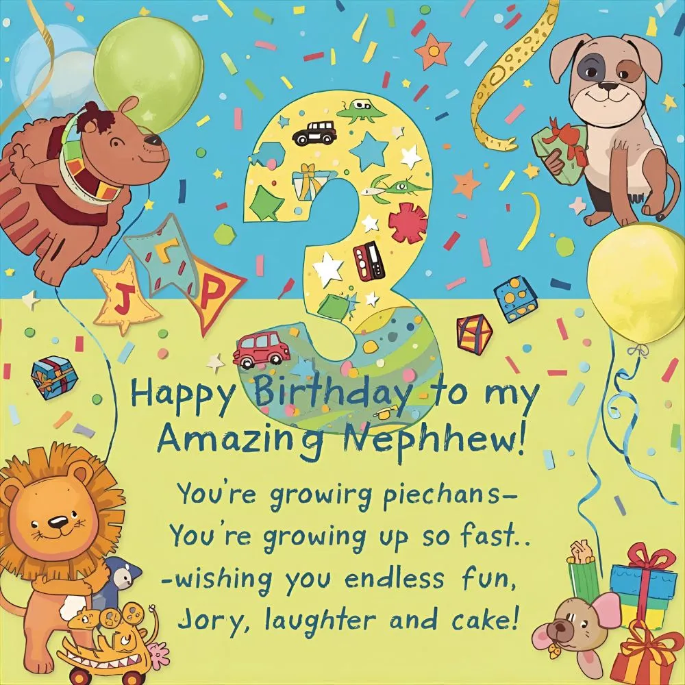 Nephew 3rd Birthday Quotes 🎉👦
