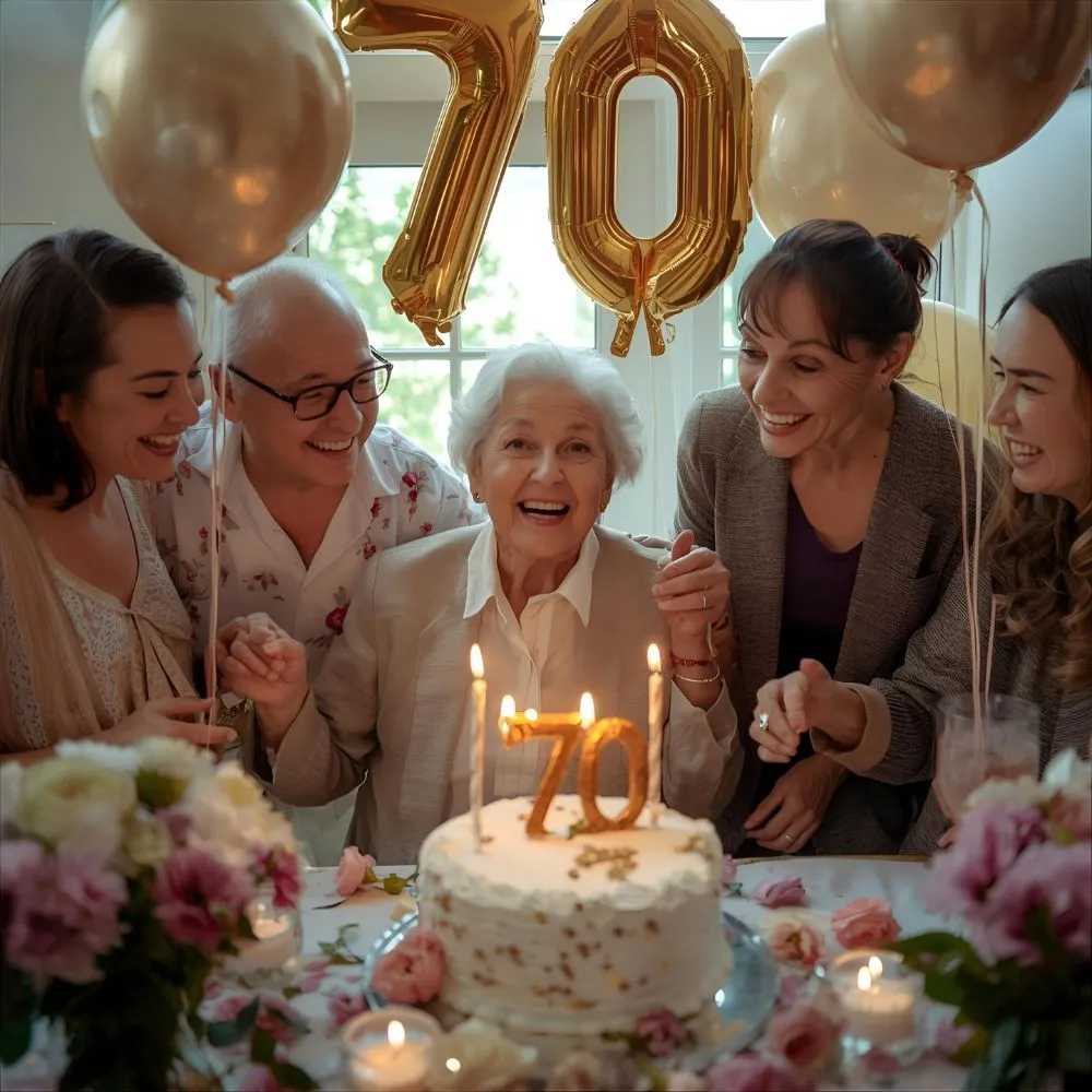 Happy 70th Birthday Wishes for a Woman