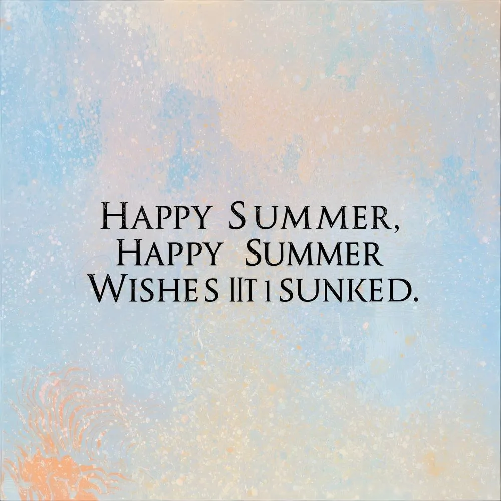 Happy Summer Wishes in English