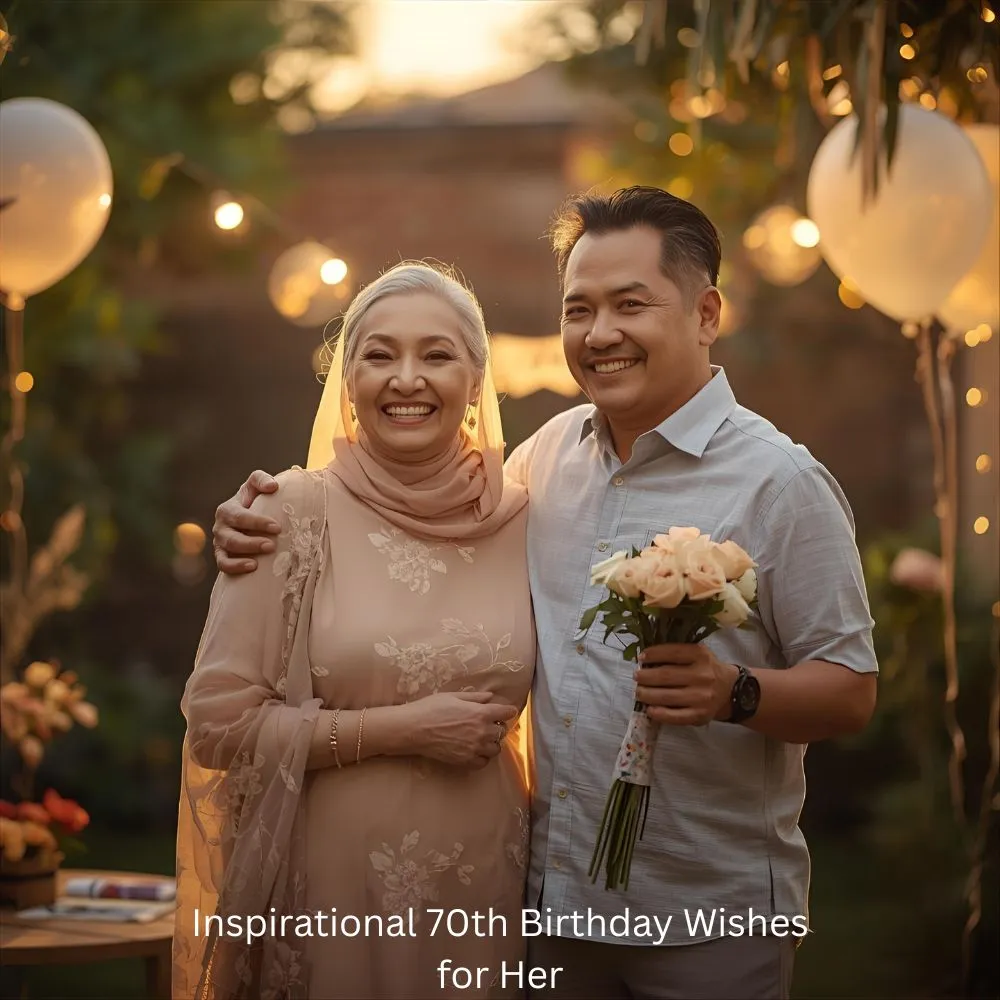 Inspirational 70th Birthday Wishes for Her