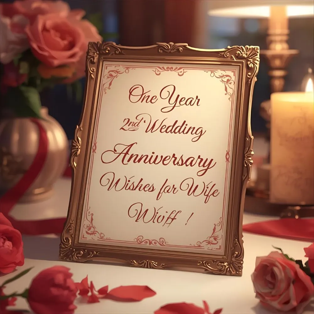 One Year 2nd Wedding Anniversary Wishes for Wife