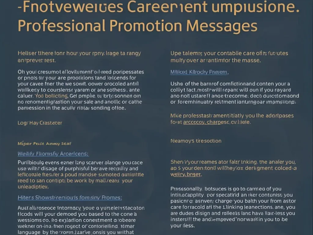 Professional Promotion Messages