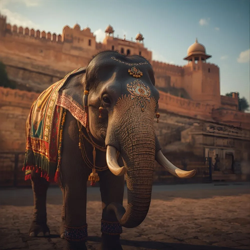 What is the history of elephants in Jaipur?