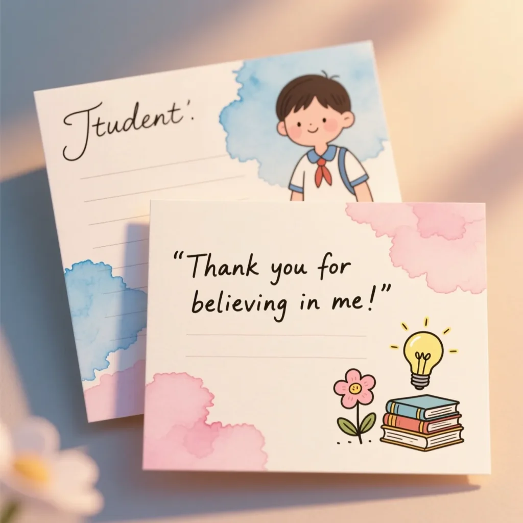 Thank you notes for teachers from students