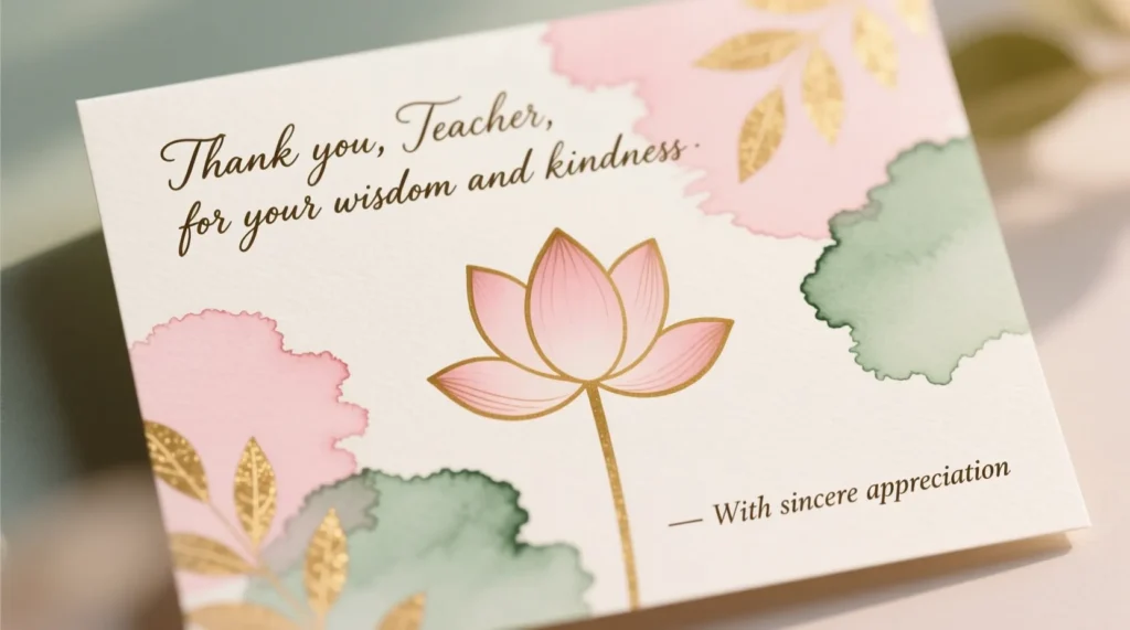 Thank you notes for teachers Wishes