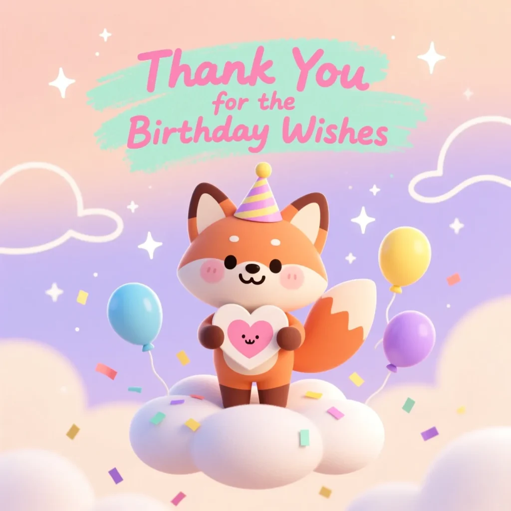 Quotes Cute Thank You for the Birthday Wishes