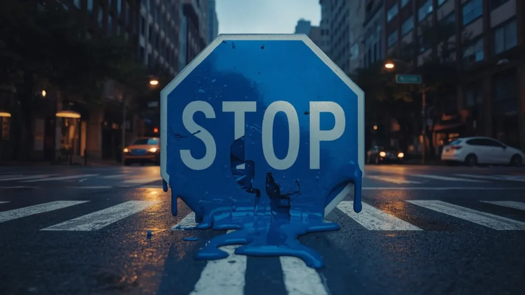 A Blue Stop Sign Mean