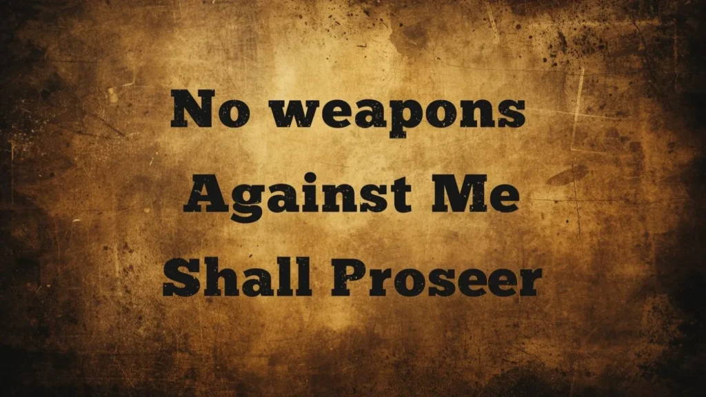 No Eeapon Formed against me Shall Prosper Meaning